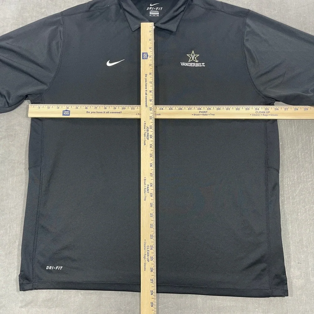 Nike Dri-FIT Vanderbilt Commodores Mens‎ XXL Black Polo Golf Shirt